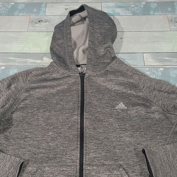 Gray Adidas Zip Up Hoodie sz X-Large - Picture 2 of 5
